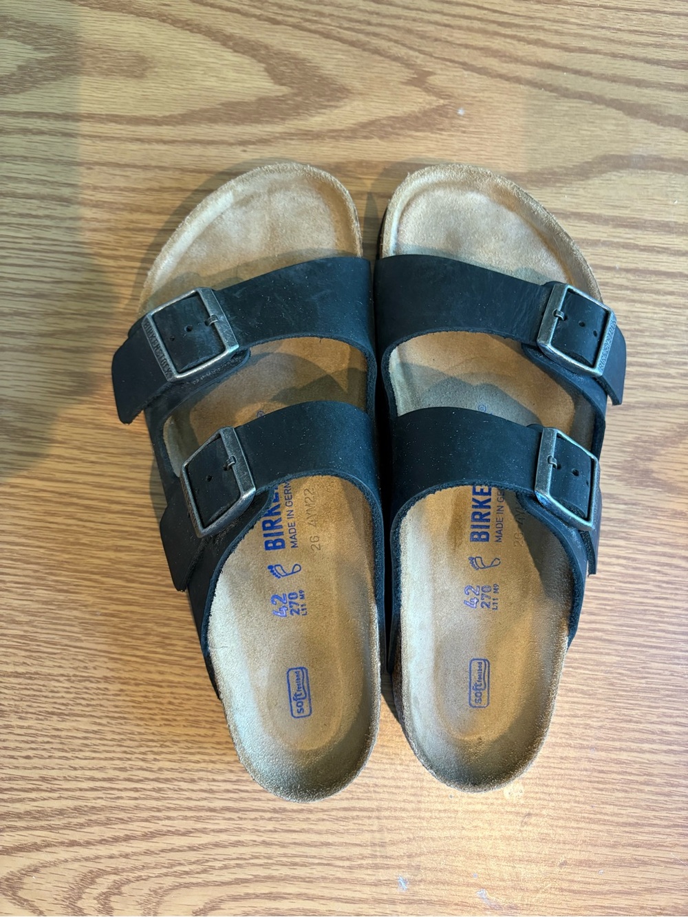 Black Soft Birkenstocks Arizona- Size 42